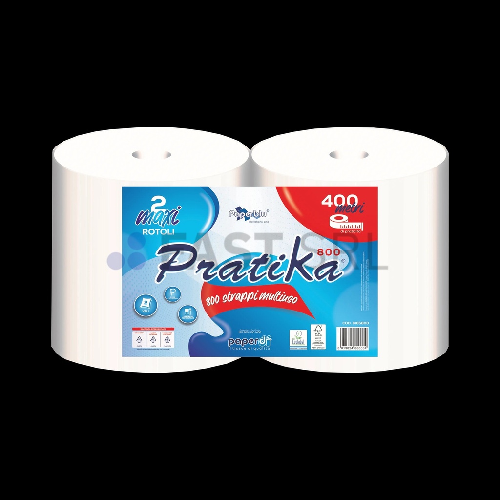 Coppia PaperBlu PRATIKA 800 2 veli PURA CELLULOSA str 23x25
