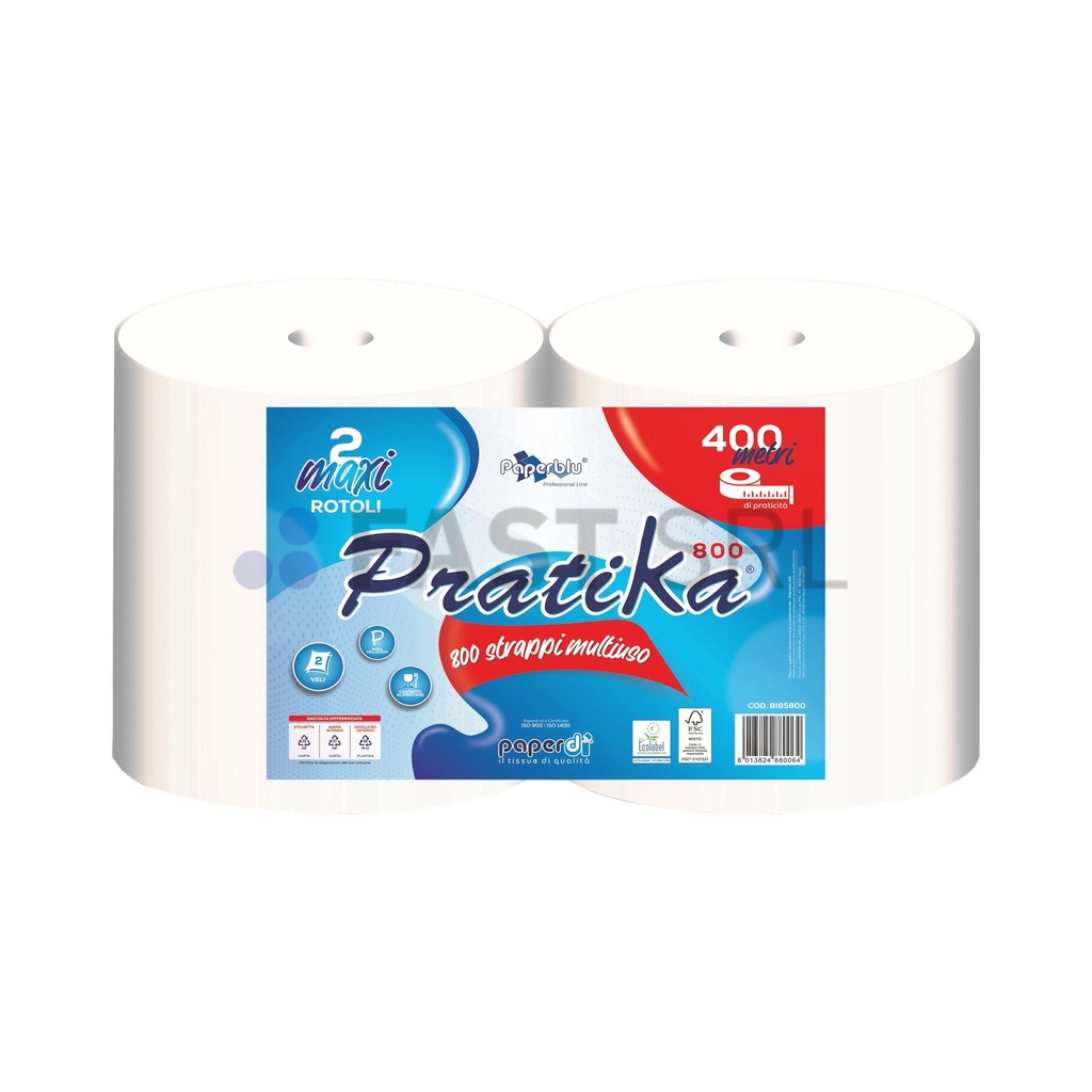 Coppia PaperBlu PRATIKA 800 2 veli PURA CELLULOSA str 23x25